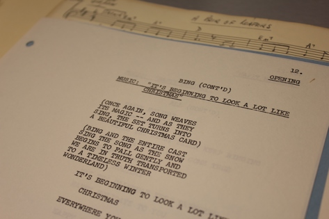 Opening script of "It's Beginning to Look a Lot Like Christmas" for Bing Crosby's 1976 Christmas Special.