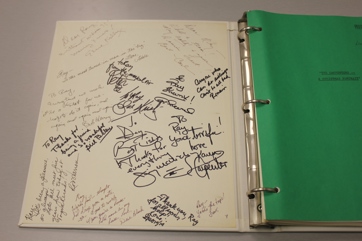 Ray Charles Carpenters: A Christmas Portrait production binder featuring notes from the cast.
