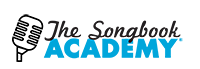A logo shows a stylized line drawing of a microphone and the words "The Songbook Academy."