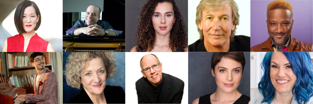 The Songbook Academy 2025 Program Faculty headshots of MaryAnn Hu, Oscar Hernandez, Shereen Ahmed, Daryl Kojak, Brandon Logan, Caelan Cardello, Kathleen Hacker, Jeff Harris, Mary Michael Patterson, Mel Shore