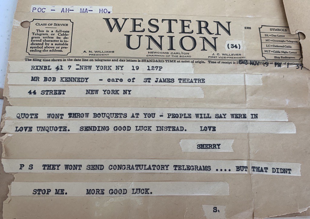 Western Union Telegram to Bob Kennedy